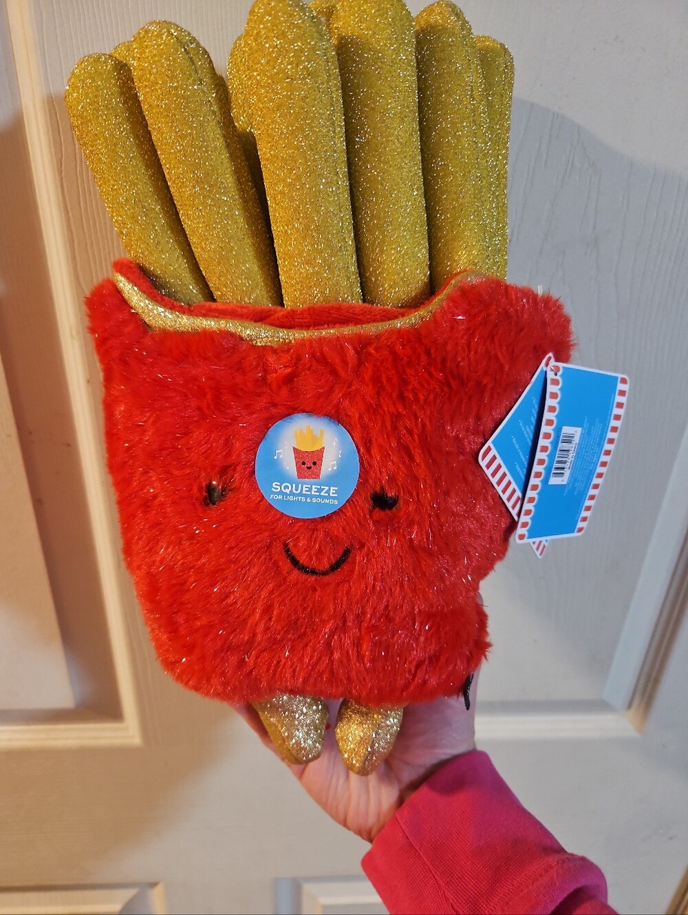 FAO Schwarz Glow Brights LED Sound French Fries Soft Stuffed Plush Toy Age 3+